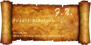 Fridli Nikolett névjegykártya